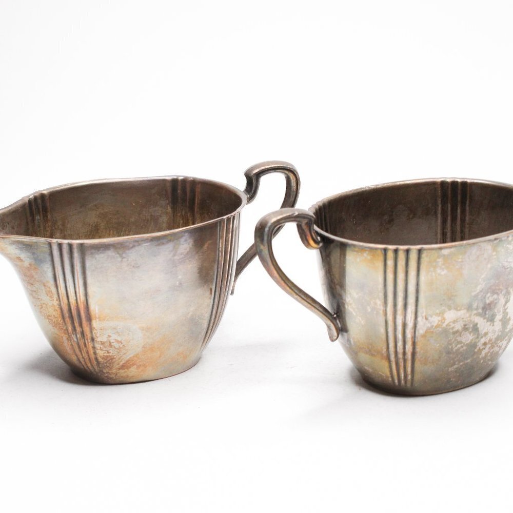Silver Sugar and Creamer Set